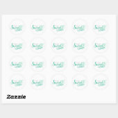 Lief 16 Minty Groen Verjaardagsfeestje Ronde Sticker (Vel)