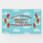 Lief 16 Popsicle Party Meisje Verjaardagsbanner Spandoek (Horizontaal)