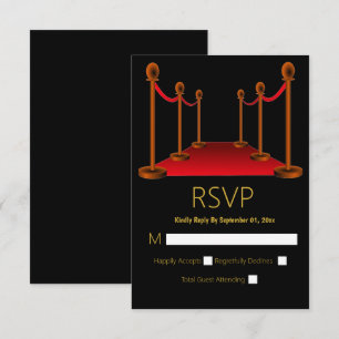 Lief 16 Rode Tapijt Hollywood Elegant Verjaardag RSVP Kaartje