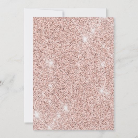 Lief 16 Roos Goud Glitter Fotofeest Kaart (Achterkant)