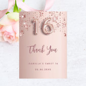 Lief 16 roos gouden sterren bedankje kaart