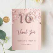 Lief 16 roos gouden sterren bedankje kaart