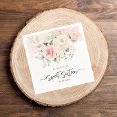 Lief 16 Roze Bloemen Verjaardagsfeestpapier Servet