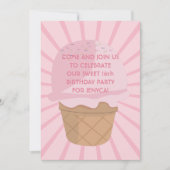 Lief 16 Roze Ijsje Verjaardagsfeest Kaart (Voorkant)