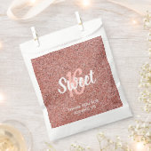 Lief 16 Roze Rose Gold Glitter Dank u Bedankzakje (Geknipt)