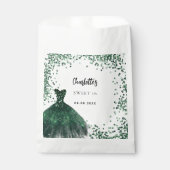 Lief 16 smaragdgroene jurk Dank je Bedankzakje (Voorkant)