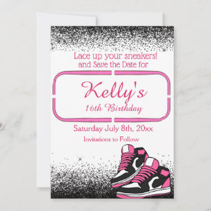 Lief 16 Sneaker Verjaardag, Glitter Save The Date