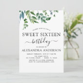 Lief 16 Verjaardag Botanisch groen Kaart (Staand voorkant)
