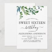 Lief 16 Verjaardag Botanisch groen Kaart (Voorkant / Achterkant)