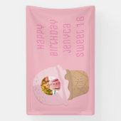 Lief 16 Verjaardag Foto Roze IJsfeest Spandoek (Verticaal)