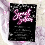 Lief 16 Verjaardag Heet Roze Neon Theme Party Kaart<br><div class="desc">Vier uw speciale dag in stijl met onze Sweet 16 design! Ons neon-geïnspireerde ontwerp zal een statement maken met zijn tinten roze en zwart. Het is de perfecte manier om iedereen te laten weten dat je 16 wordt!</div>