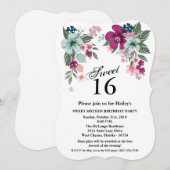 Lief 16 Verjaardag Nodig Tropische Bloem op Wit ui Kaart (Voorkant / Achterkant)