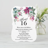 Lief 16 Verjaardag Nodig Tropische Bloem op Wit ui Kaart (Staand voorkant)