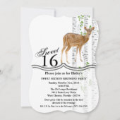 Lief 16 Verjaardag Uitnodigen Herten Doe Woodland  Kaart (Voorkant)