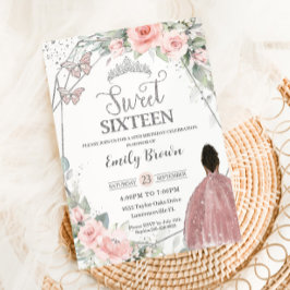 Lief 16 Zestien Verjaardag Blush Bloemen Bruin Mei Kaart