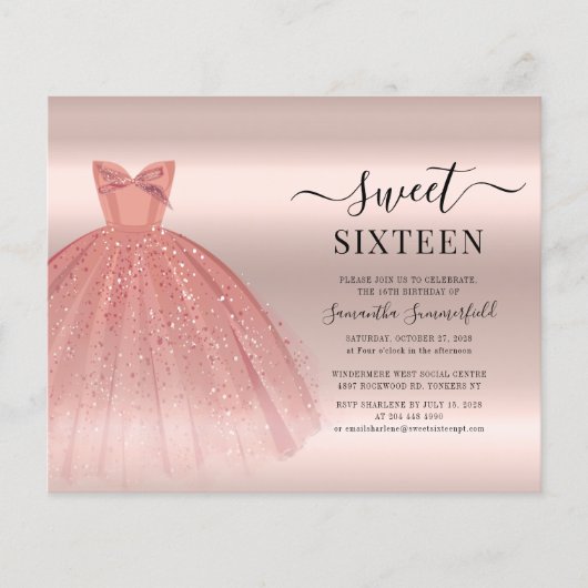 Lief 16 Zestiende Verjaardagsfeestuitnodiging (Voorkant)