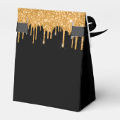 Lief 16 zwart glitter druppels dank u bedankdoosjes (Achterkant)