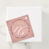 Lief 16e verjaardag Elegant Dank u Roze Partij Bedankjes Labels (In situ)