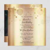 Lief 16e Verjaardagsfeest Bruiloft Goud Confetti Kaart (Voorkant / Achterkant)