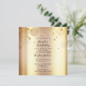 Lief 16e Verjaardagsfeest Bruiloft Goud Confetti Kaart (Staand voorkant)