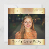 Lief 16e Verjaardagsfeest Bruiloft Goud Confetti Kaart (Achterkant)