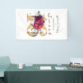 Lief 16e verjaardagsfeestje Bourgondië rood bloeme Spandoek (Beurs)