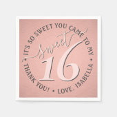 Lief 16e Verjaardagsfeestje Modern Glam Girly Pink Servet (Voorkant)