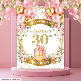 Lief 30e Verjaardag Blush Goud Feestdisplay Wandkleed