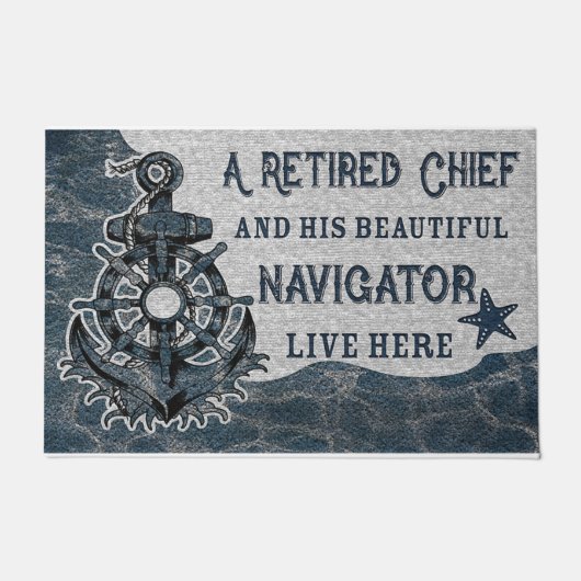 Lief A Retired Hoofd Zijn Mooie Navigator Deurmat (Voorkant)
