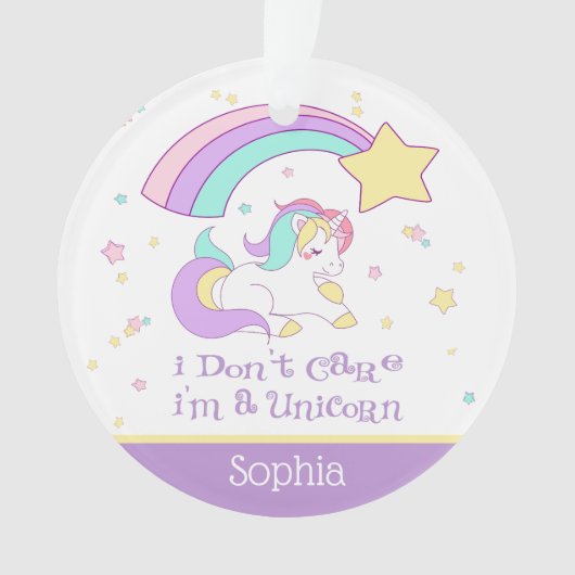 Lief Aangepast Gepersonaliseerd Magisch Regenboog  Ornament (voorkant)