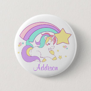 Lief Aangepast Gepersonaliseerd Magisch Regenboog  Ronde Button 5,7 Cm