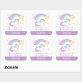 Lief Aangepast Gepersonaliseerd Magisch Regenboog Vierkante Sticker (Vel)