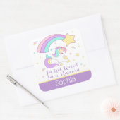 Lief Aangepast Gepersonaliseerd Magisch Regenboog Vierkante Sticker (Envelop)