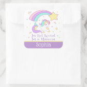 Lief Aangepast Gepersonaliseerd Magisch Regenboog Vierkante Sticker (Tas)