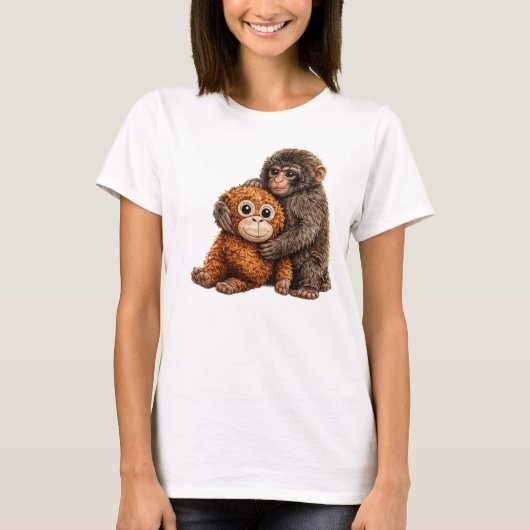 Lief aap kunst PNG T-shirt (Voorkant)