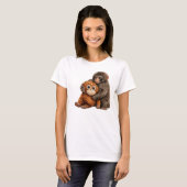 Lief aap kunst PNG T-shirt (Voorkant volledig)