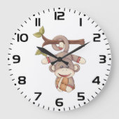 Lief aapje hangend met voetbal grote klok (Voorkant)