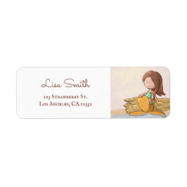 Lief Adreslabel met Mermaid met Bruin Haar Etiket