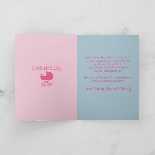 Lief Afrikaans Amerikaans Baby Meisje Welkom Baby Kaart (Binnen)