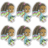 Lief Afrikaans Amerikaans Meisjes Sticker (Voorkant)