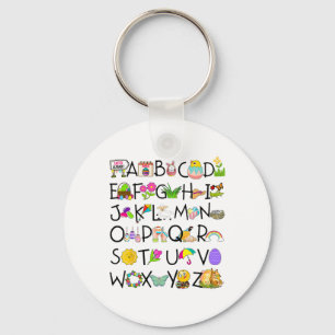 Lief alfabet grappige Pasen dag Abc alfabet ei Ra Sleutelhanger