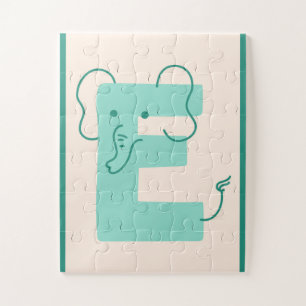 Lief alfabet letter "E" Olifant Legpuzzel
