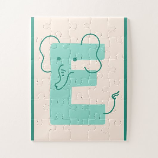 Lief alfabet letter "E" Olifant Legpuzzel (Verticaal)