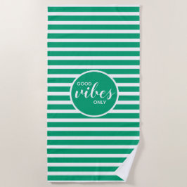 Lief Alleen Goede Vibes Groen Mint Gestreept Moder Strandlaken