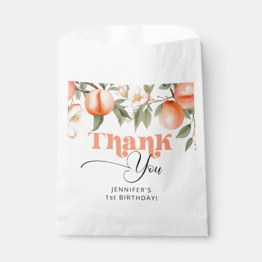 Lief als een perzik verjaardag dank u bedankzakje (Voorkant)