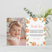 Lief als een perzik verjaardag foto dank u kaart (Staand voorkant)