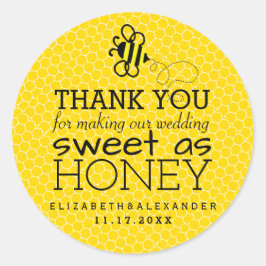 Lief als honing bruiloft gast gunst dank u ronde sticker