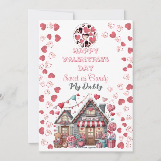 Lief als Snoep Mijn Papa Liefdevol Hart Valentijns Feestdagenkaart (Voorkant)