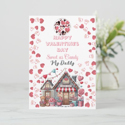 Lief als Snoep Mijn Papa Liefdevol Hart Valentijns Feestdagenkaart (Staand voorkant)