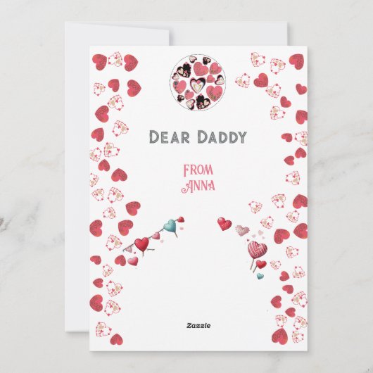 Lief als Snoep Mijn Papa Liefdevol Hart Valentijns Feestdagenkaart (Achterkant)